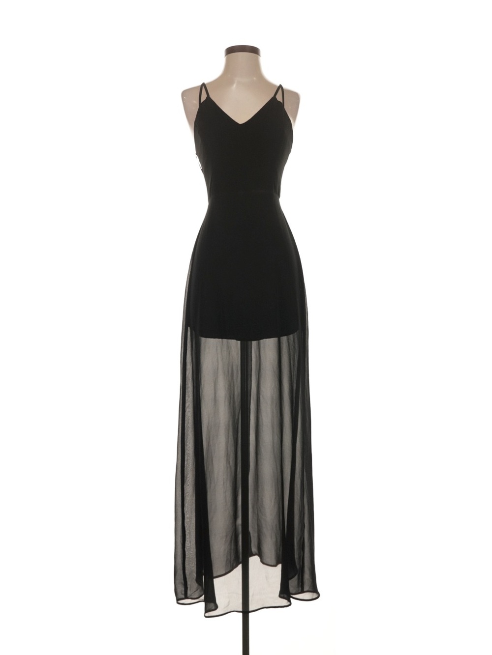 Astr Black Sheer Maxi Slip Dress